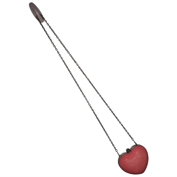 Pink Puffed Glitter Heart Clutch Purse - Picture 9 of 11